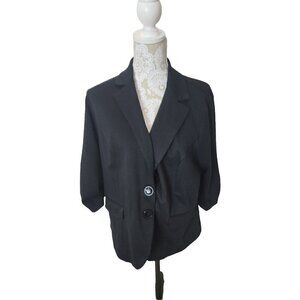 Torrid Blazer Black 3/4 Ruched Sleeves Single Breasted 2 Button Women's 2X